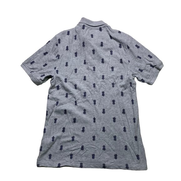 Amazon Essentials Regular Fit Polo Shirt Mens Size Small Gray Pineapple Print - Picture 3 of 9